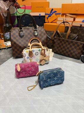 Louis Vuitton Monogram Denim Mini Pouch - Pink / Blue
